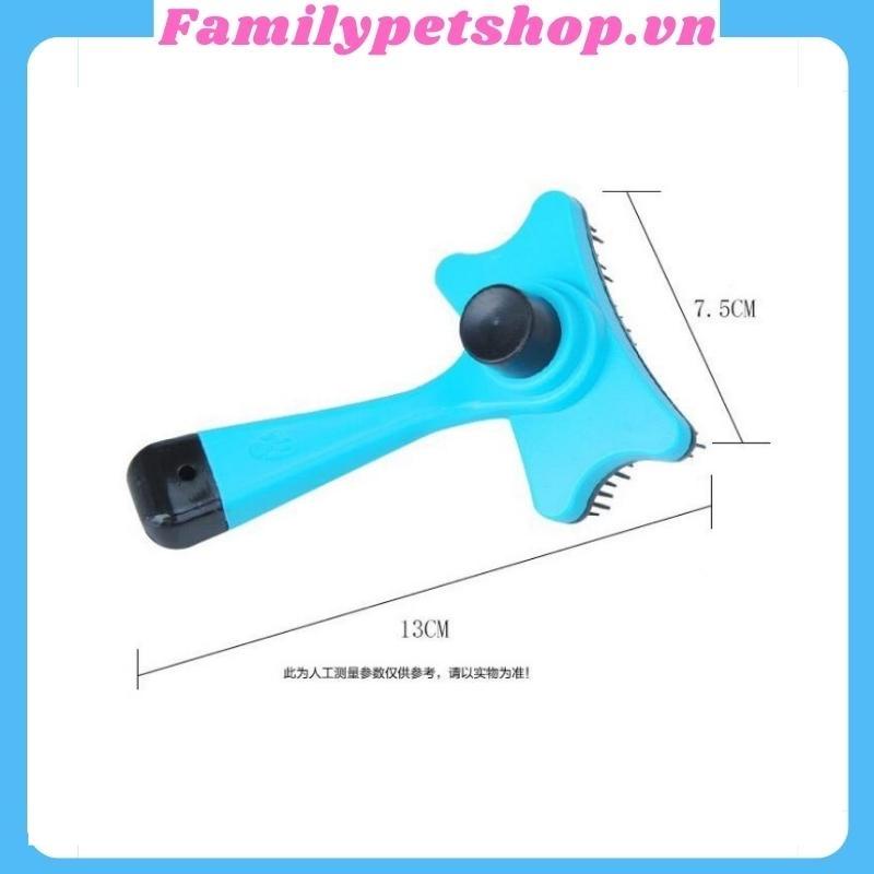 Lược chải lông cho chó mèo thú cưng mẫu lược vệ sinh làm đẹp có nút bấm-familypetshop.vn