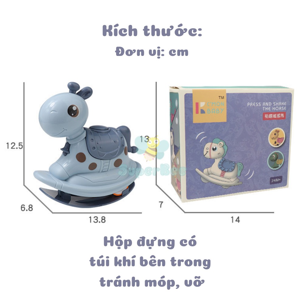 (HOT) Xe Đồ Chơi Ngựa Bập Bênh Superbee Mini Đa Năng Ngậm Nướu An Toàn Cho Bé Không Chứa BPA, Lục Lạc Trẻ Em