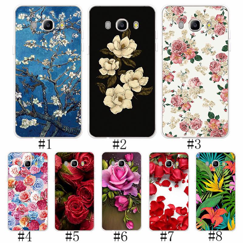 Ốp điện thoại silicon Samsung Galaxy J3 J5 J7 2015 2016 Vỏ nhựa TPU mềm họa tiết hoa đẹp