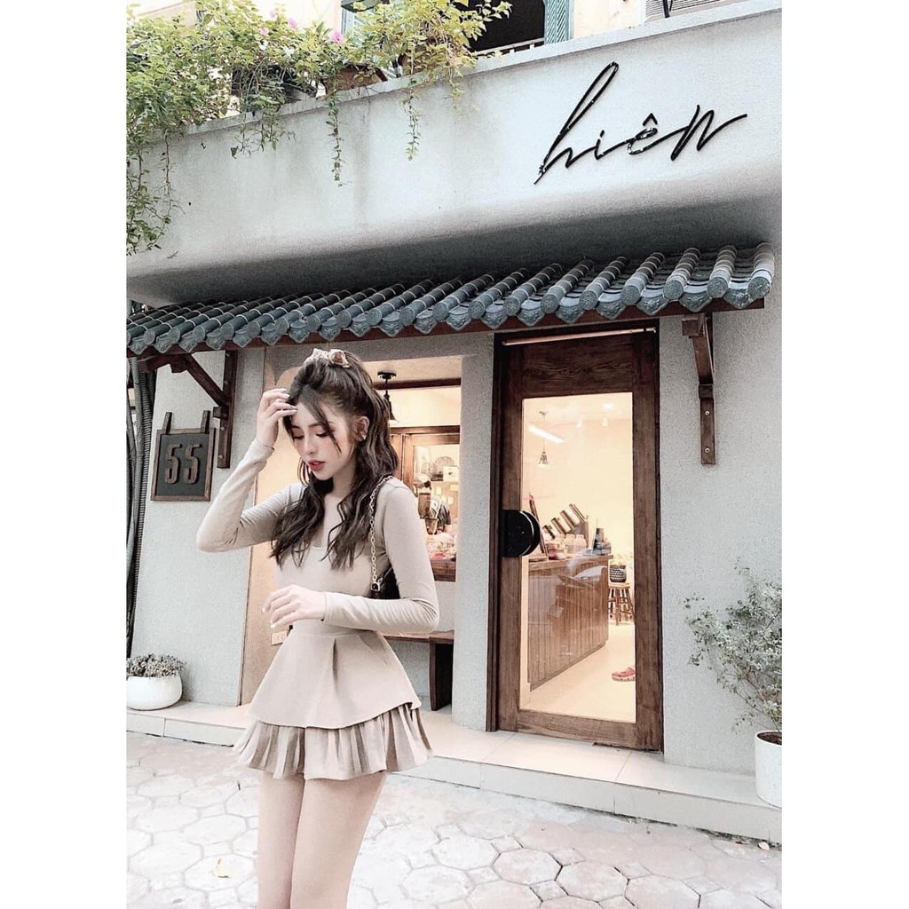Quần Váy/Chân Váy Ngắn 2 Tầng Ly Dưới Khóa Kéo