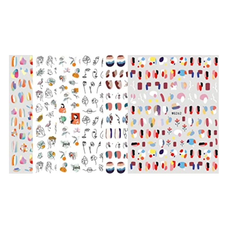 Set 6 Tấm Sticker Dán Móng Nghệ Thuật Trừu Tượng