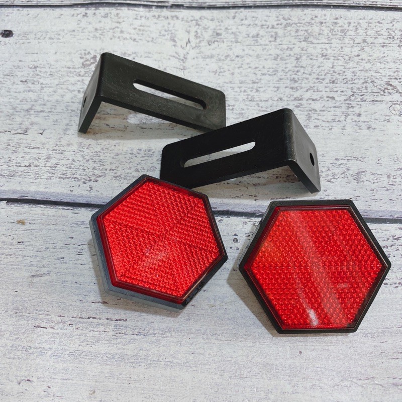 Cặp mắt mèo phản quang hình lục giác kèm pát sau bảng số đủ màu sắc siêu đẹp