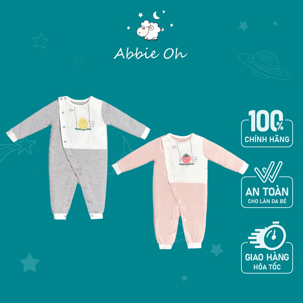 Bộ Quần Áo Liền Dài Cài Lệch Thỏ | 0-3 Tuổi | AbbieOh | BD269 SS21