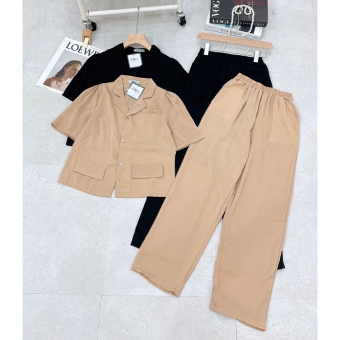 Set lụa cổ vest siêu xinh ( hình thật y mẫu )