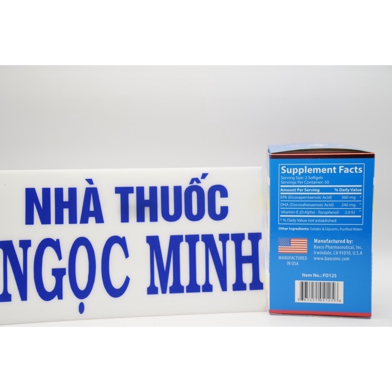 ✅ [Chính Hãng] Omega-3 Alaska Fish Oil. viên uống omega 3 , hộp 100 VIÊN , HÀNG CHÍNH HÃNG UBB OMEGA3