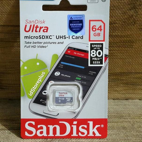 Thẻ Nhớ Sandisk Ultra Microsdhc Uhs-I 64gb 80mbps Class 10