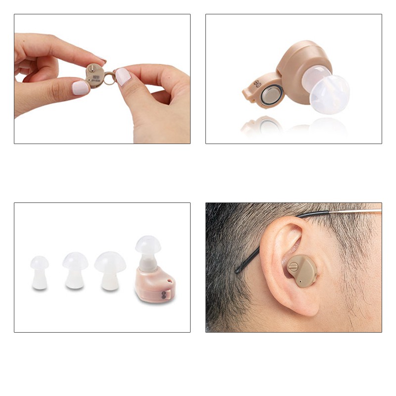 Máy trợ thính kỹ thuật số một bên / đôi vô hình Bộ tăng cường giọng nói Bộ khuếch đại âm thanh hỗ trợ nhỏ trong tai Bộ khuếch đại âm thanh hỗ trợ trong tai