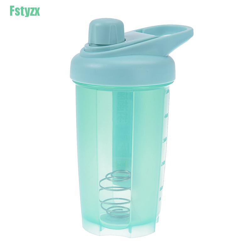 fstyzx 1pc protein shaker bottle with mixed ball fitness gym water bottle fitness mixer