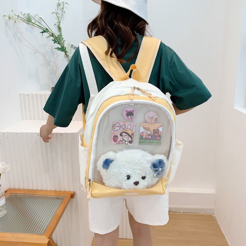 Balo vải chống nước balo đựng doll có sẵn tấm lót itabag ulzzang kích thước lớn đi học phong cách hàn quốc