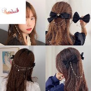 Kẹp tóc hình nơ đính ngọc trai giả thời trang hàn quốc