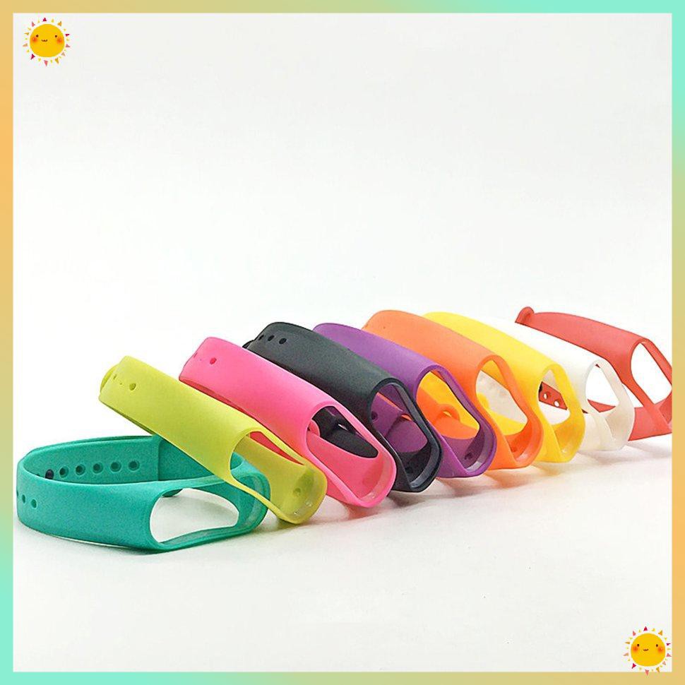 Dây Đeo Thay Thế Chất Liệu Silicon Màu Trơn Cho Xiaomi Band2 3