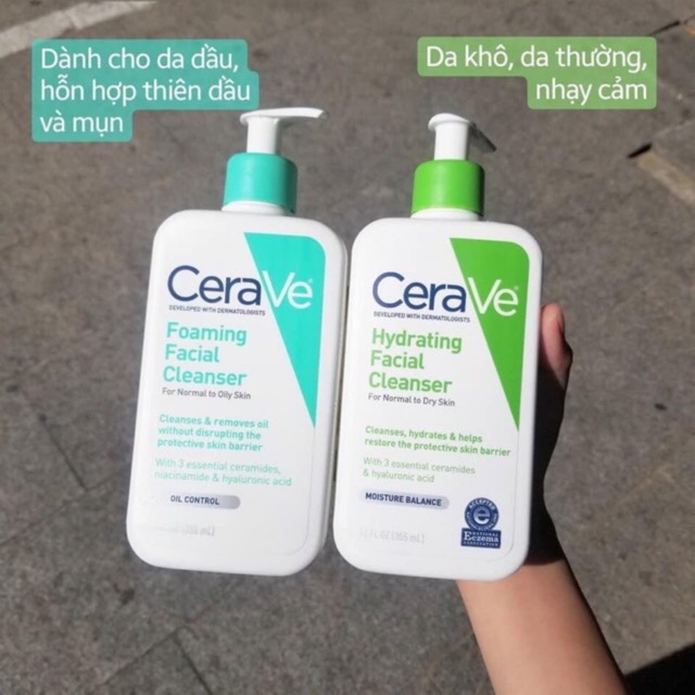 SỮA RỬA MẶT DỊU NHẸ CERAVE FOAMING FACIAL CLEANSER AUTH 100%