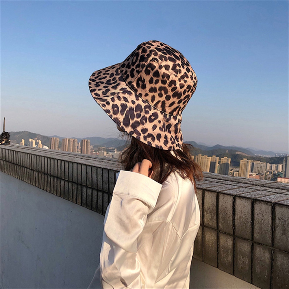 Nón Vành Tròn Hai Mặt Họa Tiết Da Báo Phong Cách Hàn Quốc