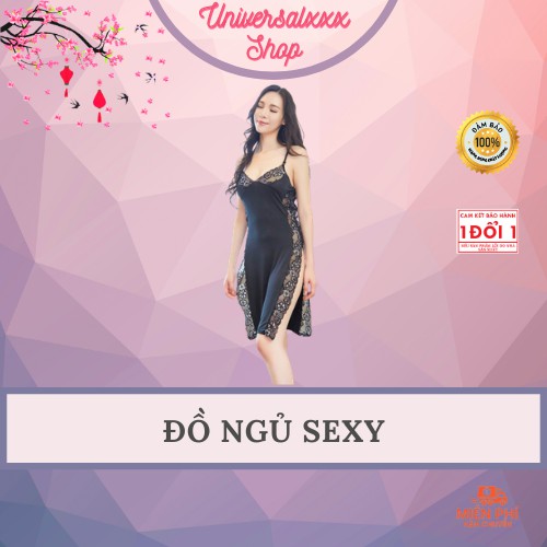 [ Đồ Ngủ Sexy ]❣️❣️FREE SHIP❣️❣️ Bộ váy ngủ phụ nữ xẻ 2 bên sườn siêu gợi cảm, siêu sexy Freesize 40-60 kg