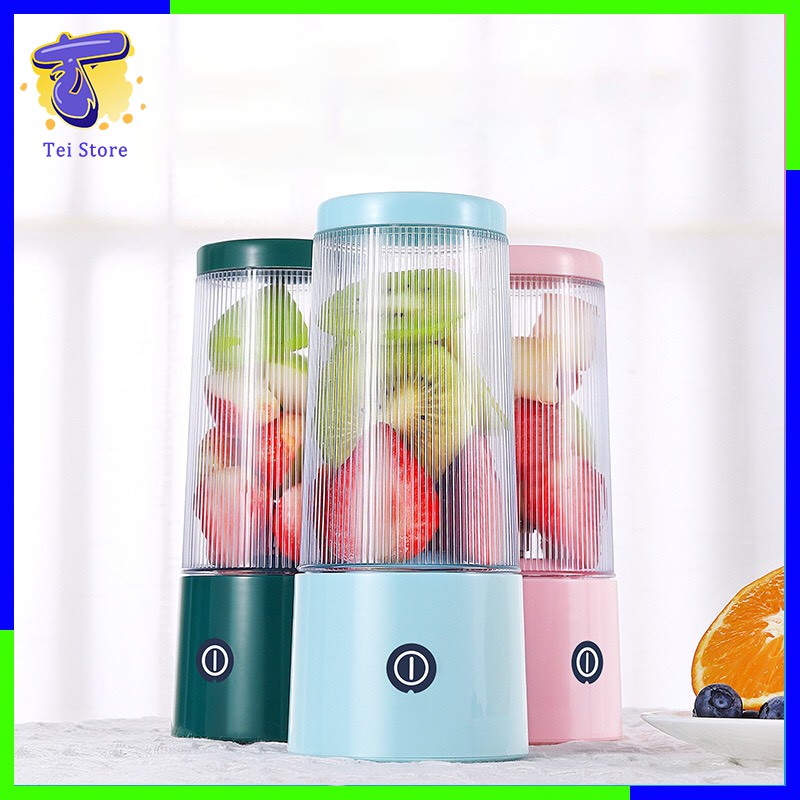 Máy Xay Sinh Tố Cầm Tay Mini 4 Lưỡi Đa Năng 350ML - Xay đá, Thịt - Tei Store