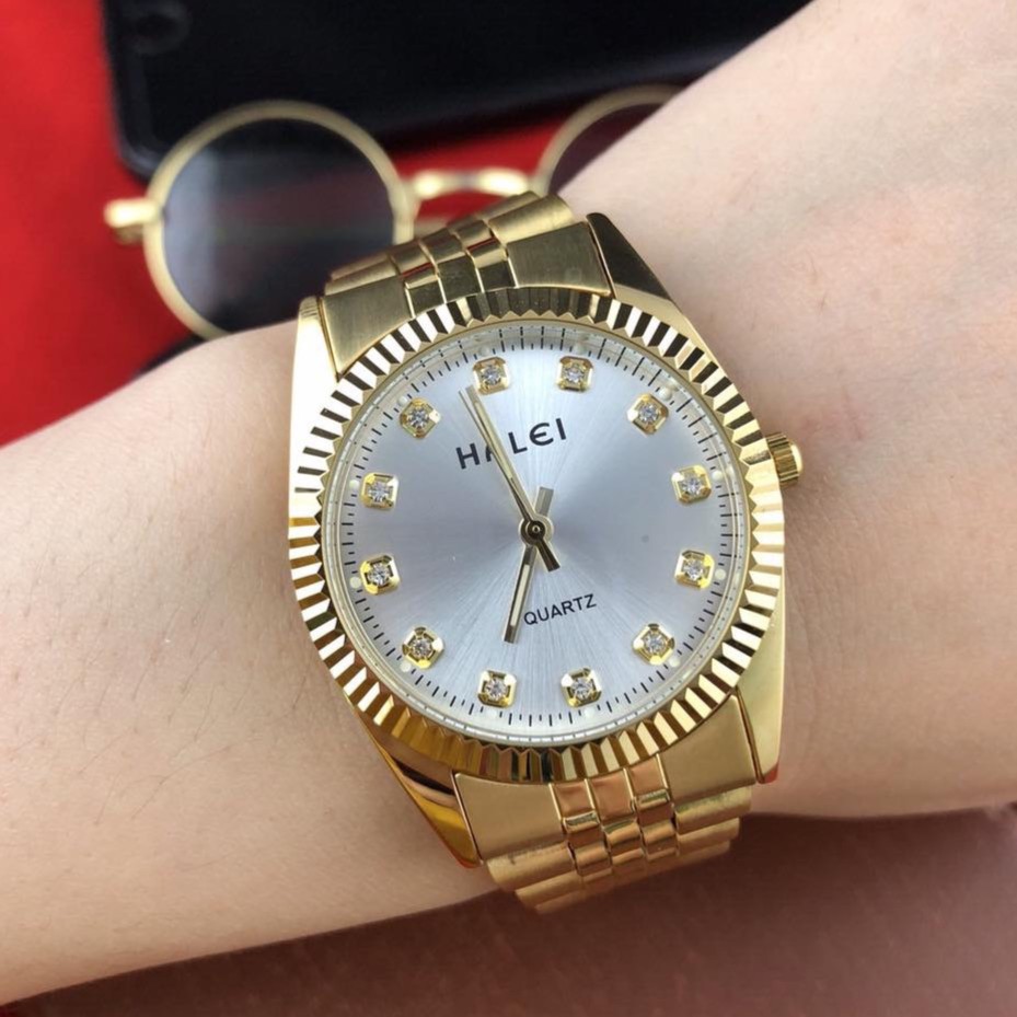 Đồng hồ Halei đôi nam nữ máy Nhật mạ vàng chống nước | BigBuy360 - bigbuy360.vn