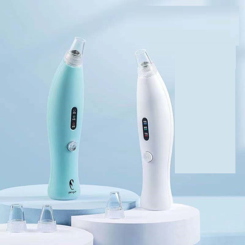 Máy Hút Mụn, Máy Hút Mụn Đầu Đen Cám Cầm Tay Sạc Pin Với 3 Chế Độ 3 Đầu Hút