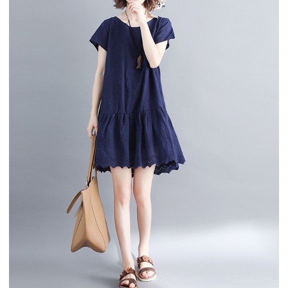 G238 Đầm big size freesize dáng suông thiết kế trang nhã trẻ trung kiểu mới 2021