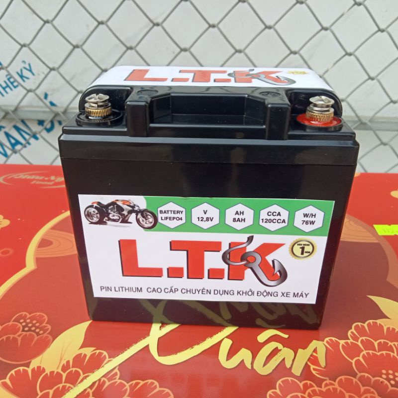Ắc quy lithium 12.8v 8ah khởi động xe 125cc độ đèn