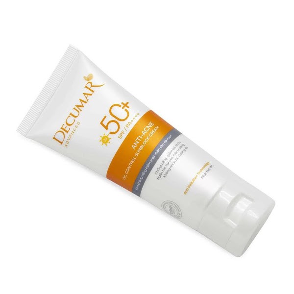 Kem chống nắng Decumar Advanced Sunblock SPF50 (CVI) (Tuýp 50g) - Kiểm soát nhờn cho da mụn [Chính Hãng]