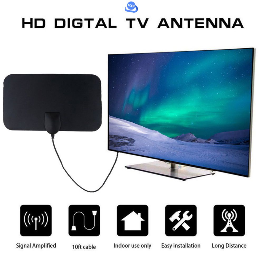50 Dặm Dải Ăng Ten TV Kỹ Thuật Số HD Antena Trong Nhà HDTV 1080P 4K 13ft Cáp DVB-T2 Rccu