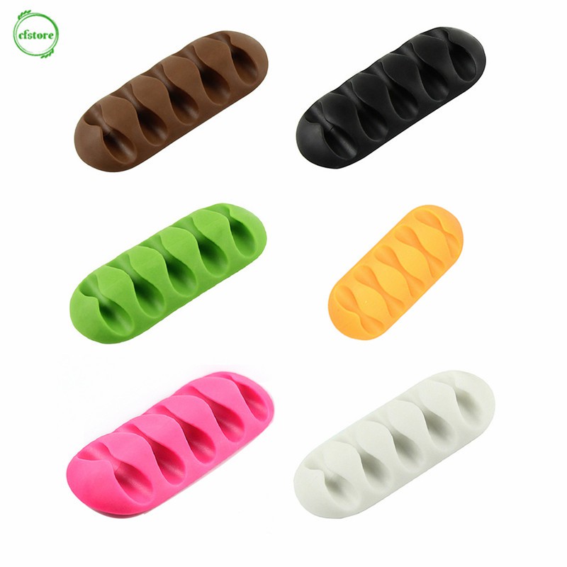 CF 1Pcs Cable Winder Earphone Cable Organizer Wire Storage Silicon Holder Clips
