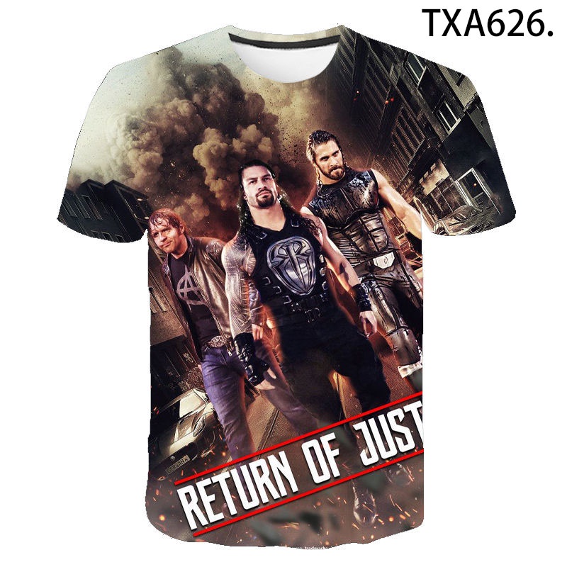 Áo Thun Ngắn Tay In WWE Wrestle 3D Thời Trang Mùa Hè Dành Cho Nam Và Nữ 2022