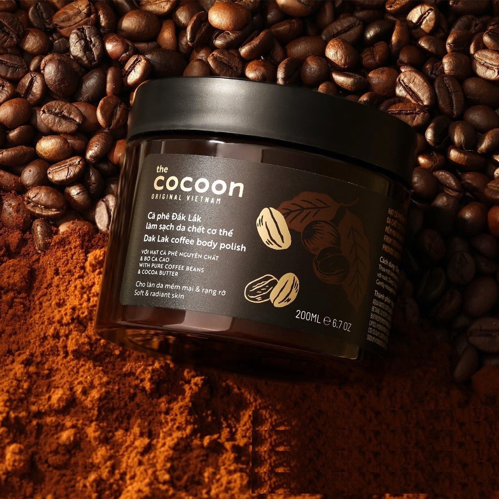 Cà phê Đắk Lắk làm sạch da chết cơ thể Cocoon coffee body polish 200ml ＊AramoMart＊