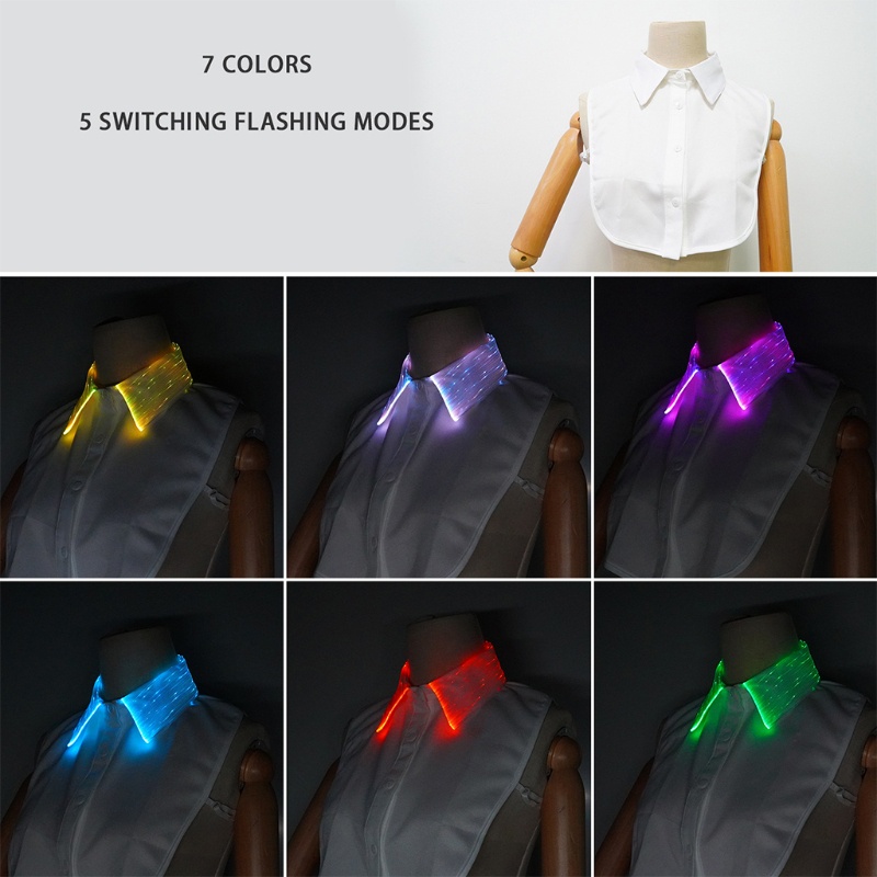 Cổ Áo Sơ Mi Crop Top Có Đèn LED Phát Sáng Nhiều Màu Sắc Dành Cho Nữ