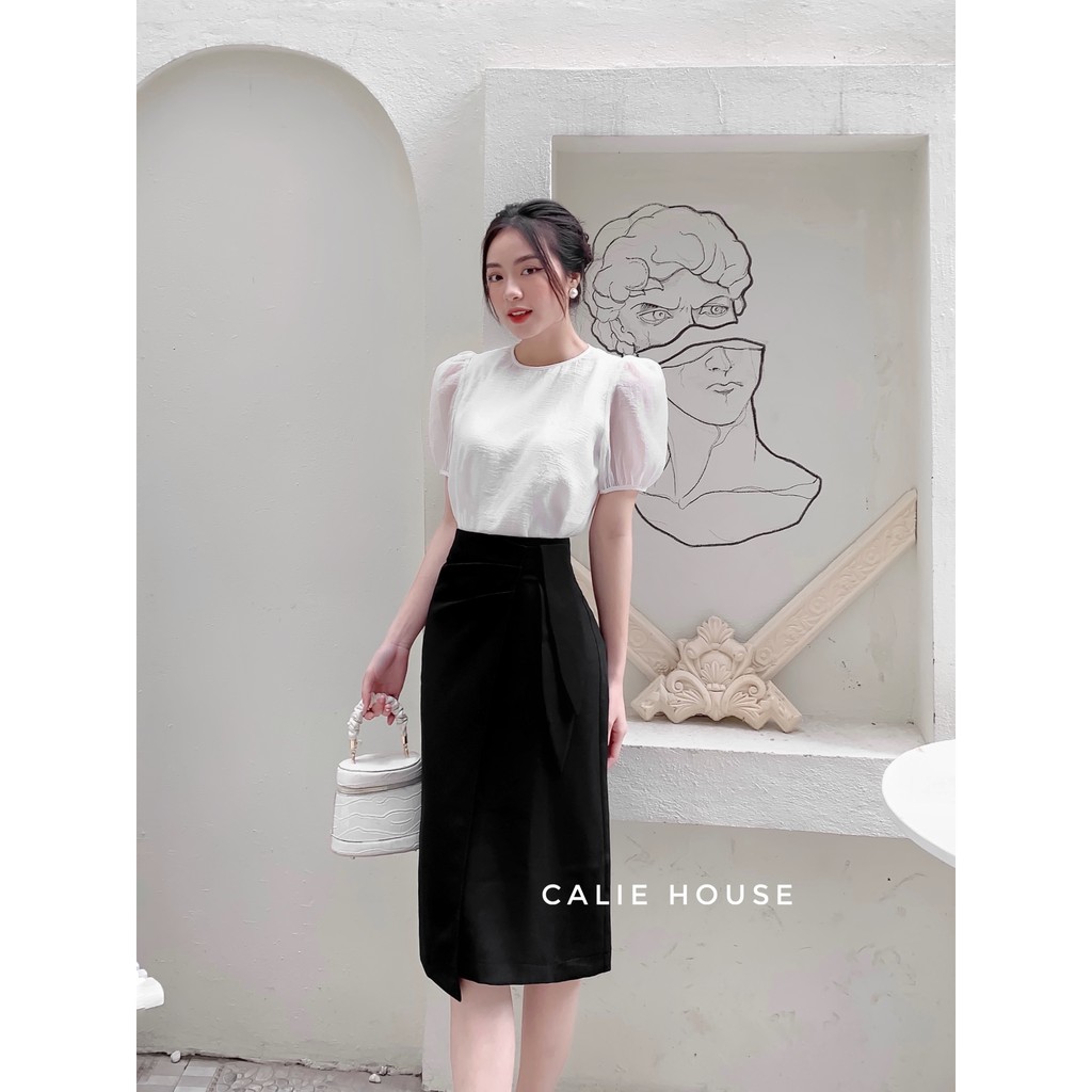 Chân váy dáng dài nữ dáng A vạt lệch 3 ly thanh lịch thời trang công sở Calie House CV8M | BigBuy360 - bigbuy360.vn