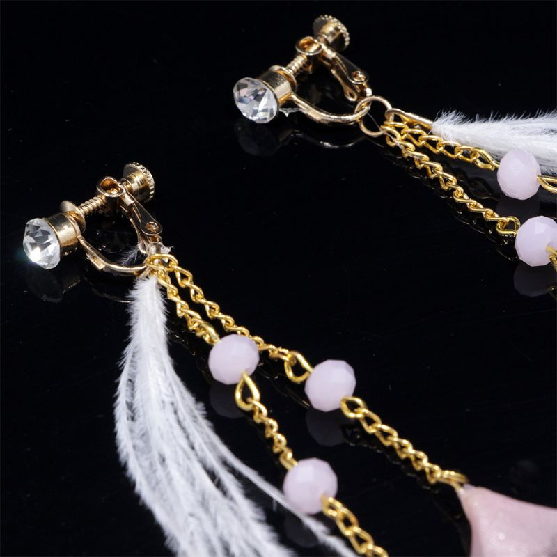 Set Bông Tai Và Băng Đô Hoa Hồng Đính Ngọc Trai Giả Cho Cô Dâu