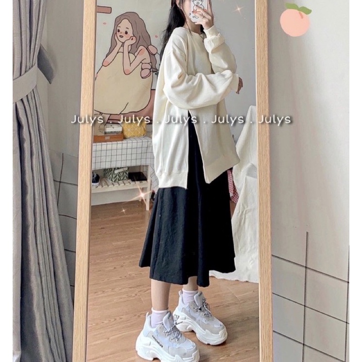 Áo nỉ xẻ một bên tà (ảnh thật shop chụp kèm video) | BigBuy360 - bigbuy360.vn