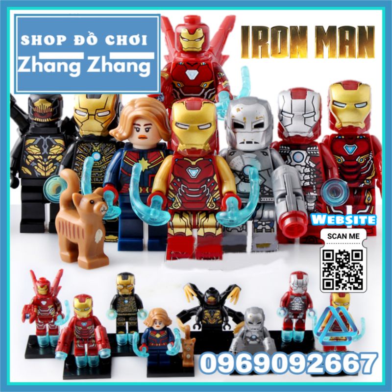 Đồ chơi Xếp hình người sắt Iron Man gồm Avengers MK50 MK85 MK1 MK41 MK5 - Captain Marvel - Outtrider Minifigures WM6055