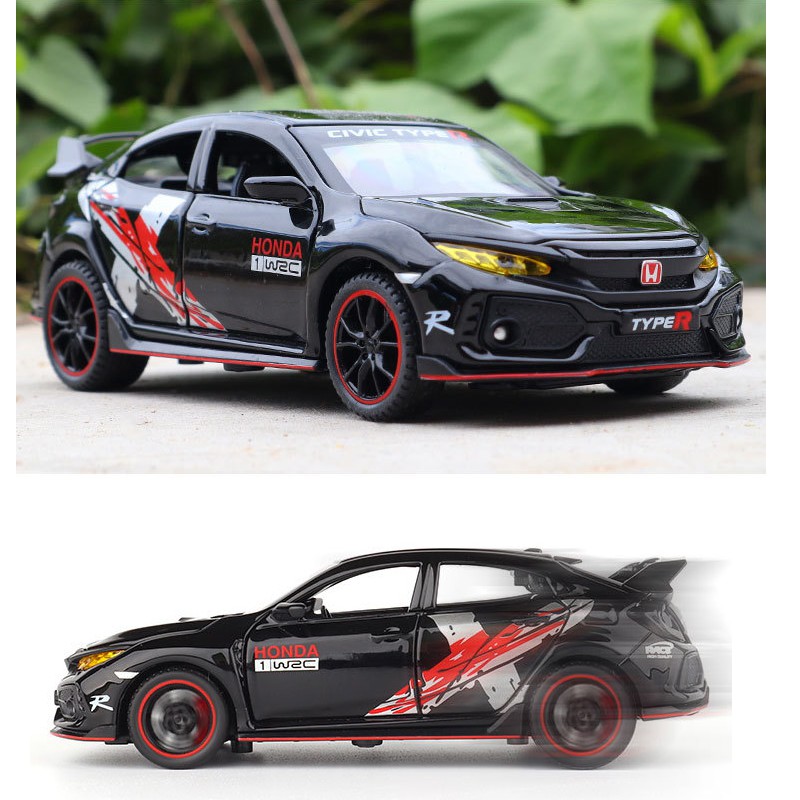 Xe mô hình ô tô civic Type R limited Edition 1:32 có đèn và âm thanh xe chạy cót