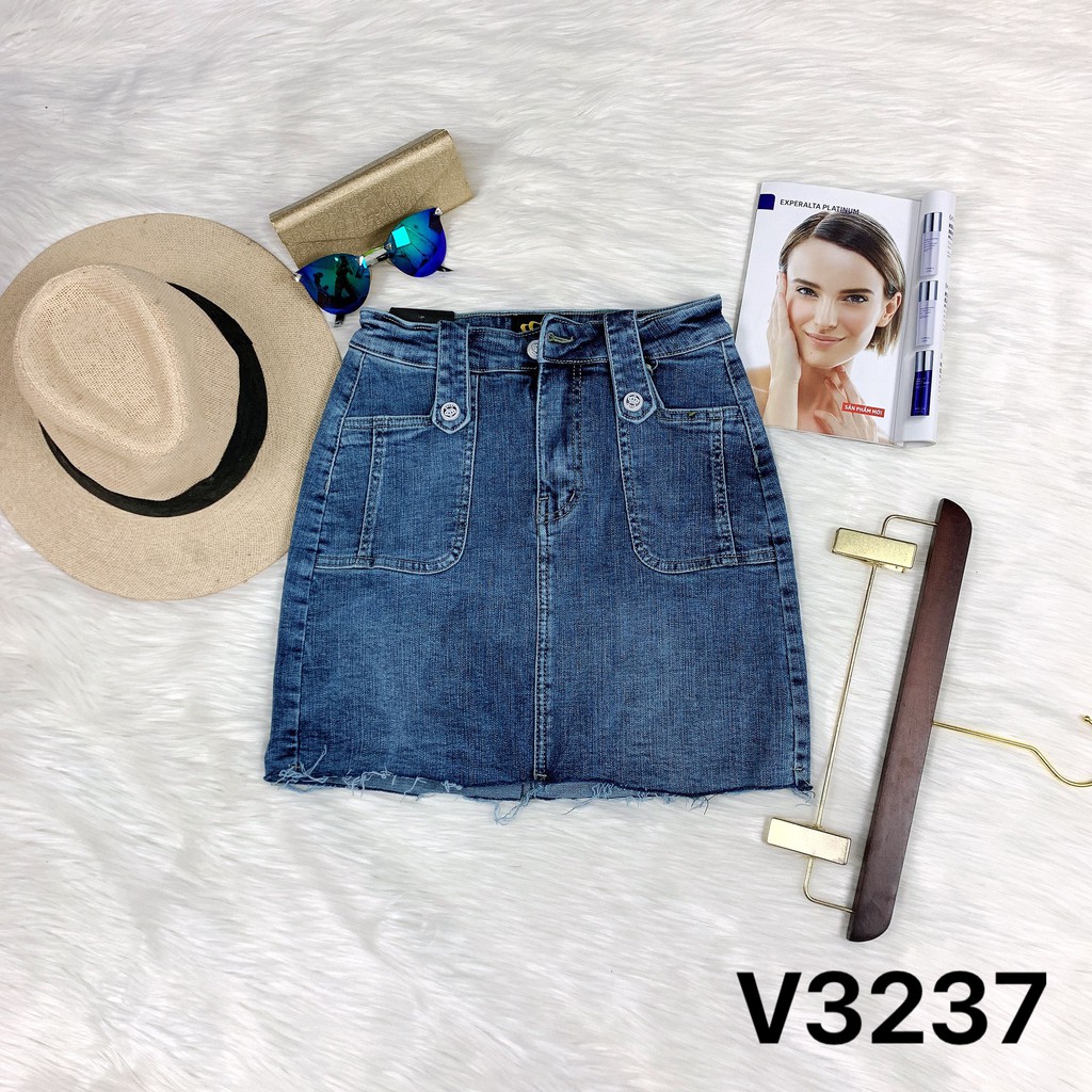 [HÀNG CAO CẤP] Chân váy jean nữ xanh lưng cao V3237/ tua rua [MPVC] | BigBuy360 - bigbuy360.vn
