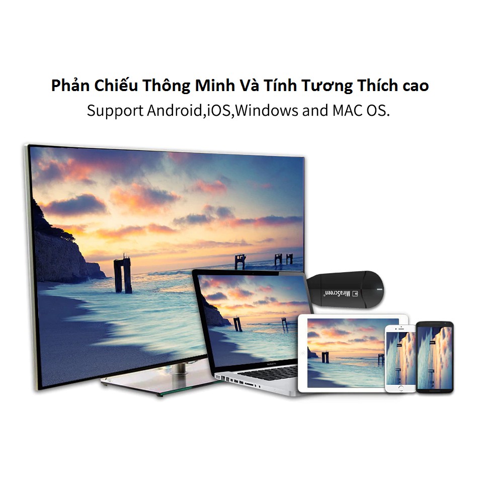 Thiết bị HDMI không dây cao cấp Miracast K6 - Hỗ trợ độ phân giải lên đến 4K Truyền hình ảnh điện thoại laptop lên Tivi