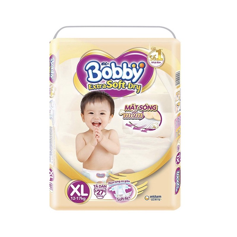 Tã dán Bobby Extra Soft Dry XL27 (12-17kg)