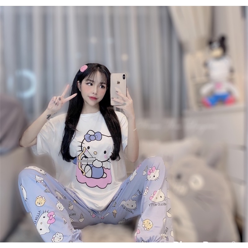 Set 2 món pijama cao cấp Hello Kitty QCCC