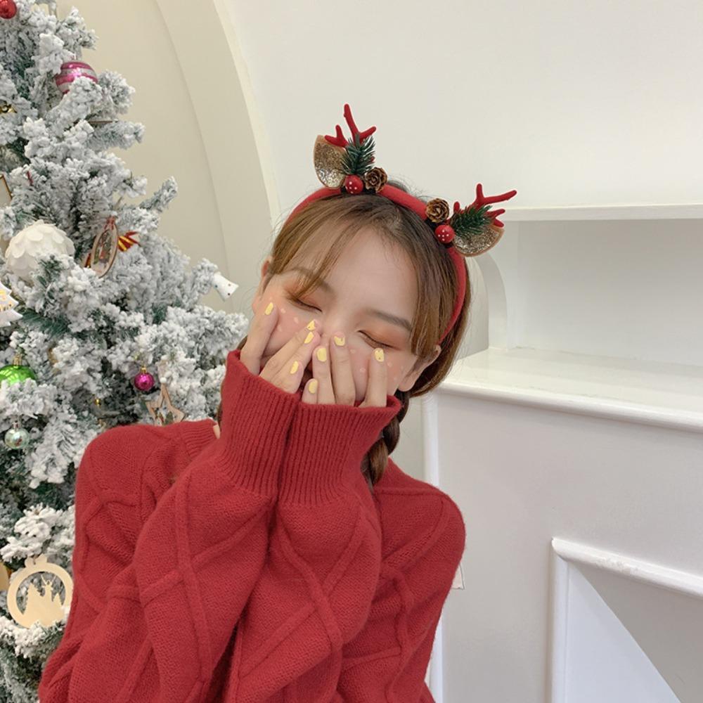 ANEMONE Cài Tóc Hình Sừng Hươu Đính Hoa Thời Trang