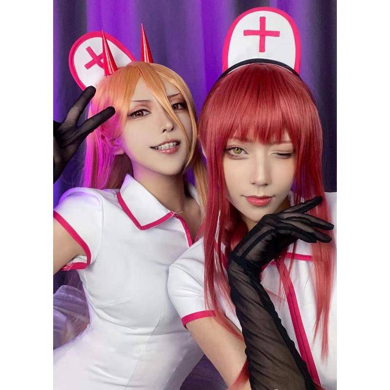 Chainsaw man cos Machima cos Chainsaw man cos Pava cos nurse costume cos nurse costume cosplay anime suit big set Halloween