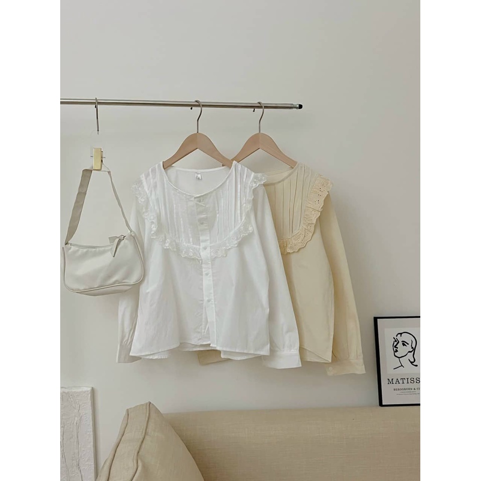 Áo babydoll tay bèo tiểu thư hàng QCCC loại 1 A0009 hihishophaha