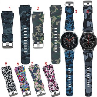 Dây đeo đồng hồ silicon thể thao 22MM cho Samsung Gear S3 Frontier Classic 46mm Dây đeo đồng hồ thông minh In họa tiết