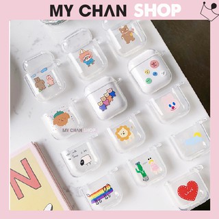 Case Airpods 1/2 silicon dẻo trong suốt nhiều hoa tiết , Vỏ bảo vệ airpods 1/2 trong suốt dễ thương