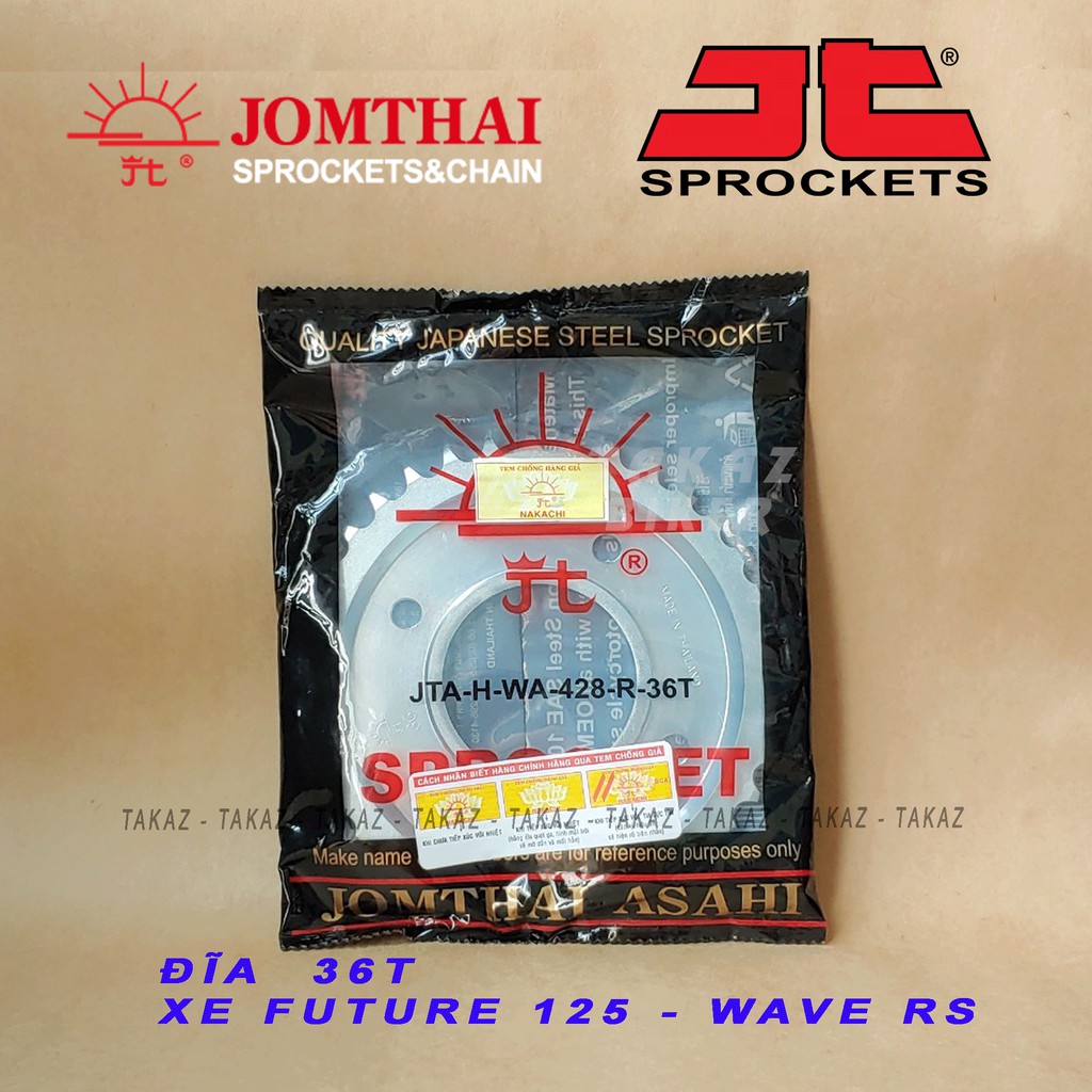 B2  Nhông Dĩa Mặt Trời Sên DID Nhật Honda Wave 125 Thái, Future 125  14 x 36 x108L JOMTHAI