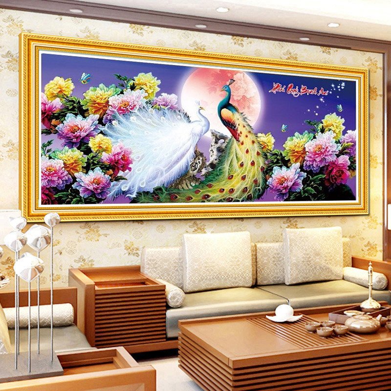 Tranh đính đá 5D Đôi Công Phú Quý Y8088-Y8089 ( chưa đính đá)