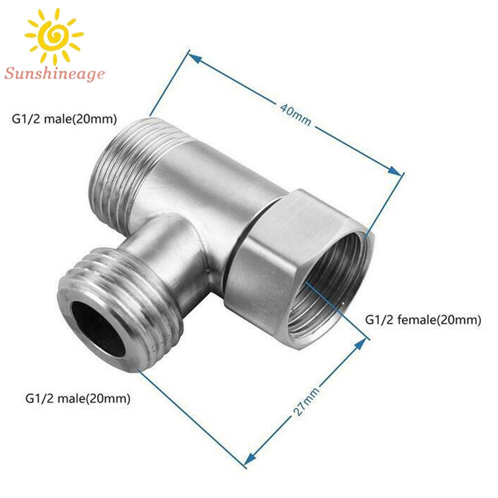 Van nối vòi tắm hoa sen hình chữ T kích thước G1/2'' tiện dụng cho gia đình
