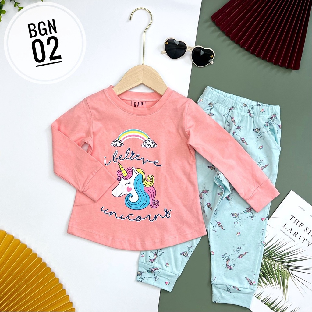 Bộ dài thun bé gái Bigbaby, chất liệu thun cotton mềm mát nhiều mẫu đáng yêu cho bé 1-10T