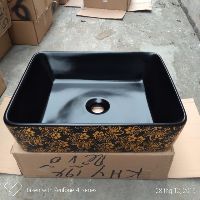 CHẬU RỬA LAVABO CAO CẤP ĐEN IN 3D