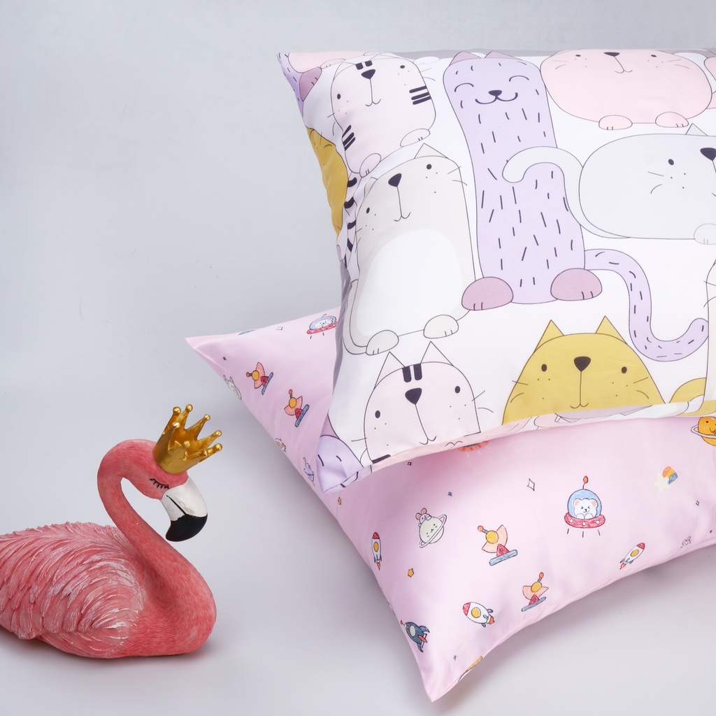 01 Vỏ Gối Nằm Gòn Bedding Lụa Tencel 60s 50x70 cm Họa Tiết