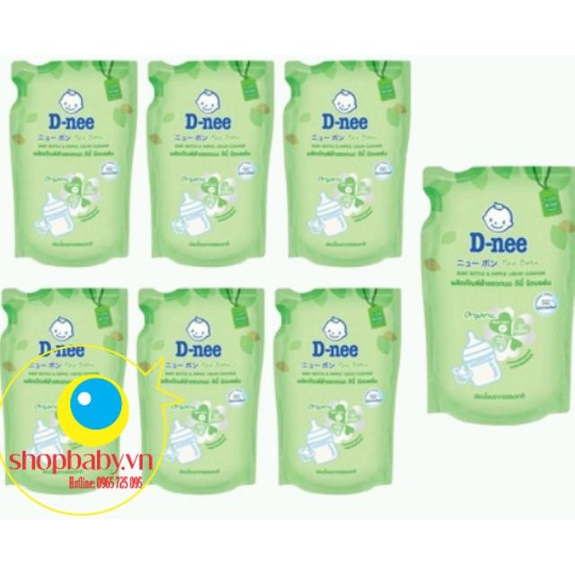 BỘ 6 TÚI Dnee Rửa Bình Sữa và Rau Củ Quả Túi 600ml date mới